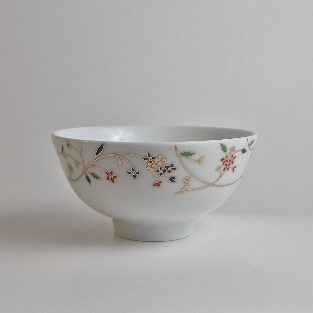 VINTAGE Chuan Kuo Fine Porcelain Floral Gold Vine Bowls Set of 2 Multi Color - Picture 3 of 8